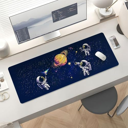 Mousepad Desk Mat Gaming Large Keyboard Cute Office Desktop Computer Laptop XXL Long Big Kawaii Aesthetic Girly Pretty Design Women Girl Gamer Oversized Wide 30x12'' Mousepad, Astronaut - color: Astronauts