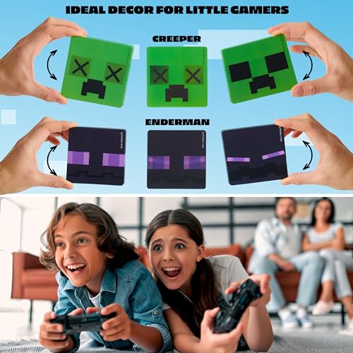 Minecraft Lenticular Motion Stickers with Five Pack 3D Laptop Decal Stickers for Gaming Boys Girls Gamer Gifts for Kids
