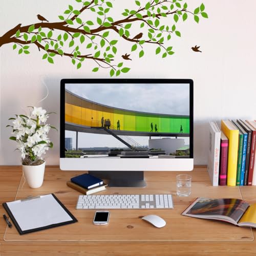 JanJunDec Clear Desk Pad Protector Desk Mats Blotter on Top of Desks, 12x24 Inch Transparent Desk Mat for Desktop, Large Plastic Table Cover Mat, Desk Protector with Mouse Pad for Coffee Dining Table - size: 12x24 Inch