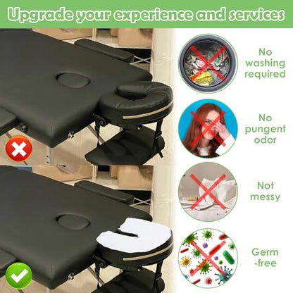400 Pack Disposable Face Cradle Covers, Massage Face Cradle Cover, Non-Sticking Massage Table Headrest Covers for Massage Tables & Massage Chairs