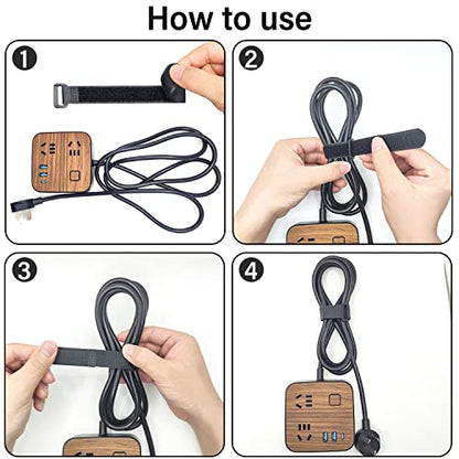40pcs Reusable Cable Ties - 4 Sizes (6/8/10/12 Inch) - Hook and Loop Cinch Straps for Wire Management - Heavy Duty Cord Organizer & Wire Ties for Electronics, PC, Home & Office - style: 12+10+8+6 Inch
