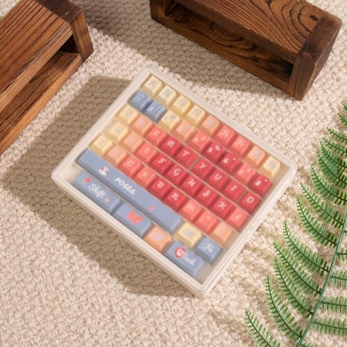 Sumgsn Keycaps Storage Box, Keycaps Container,130 Keys Transparent Display Case Holds 7u Spacebar/Big Enter Key for XDA/Cherry/MOA/MAO Profile Mechanical Keyboard (White) - color: white