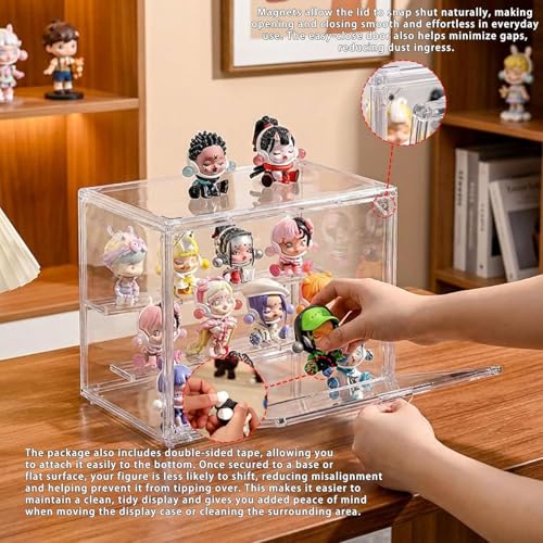 Clear Acrylic Display Case for Figures (Set（2 Pack）, 7.1"+14.2") - color: Set（2 Pack）, size: 7.1"+14.2"
