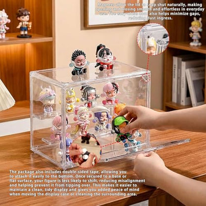 Clear Acrylic Display Case for Figures (Set（2 Pack）, 7.1"+14.2") - color: Set（2 Pack）, size: 7.1"+14.2"