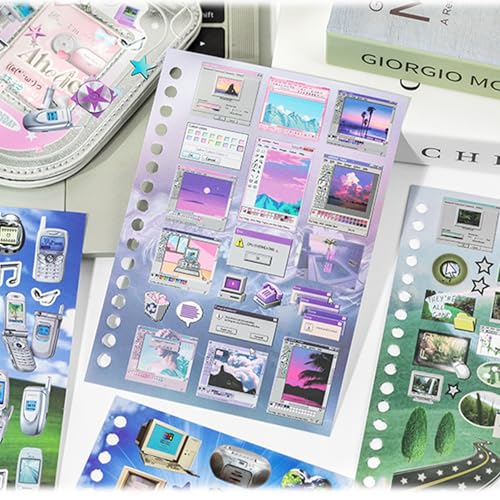 Monsoon Postbox Sticker Book, 30 Sheets Japanese Decals | Glossy, matte, textured finishes; clean-edge cuts; journals, scrap albums, planners, prayer, vision boards, cards, crafts - color: Dream Monsoon
