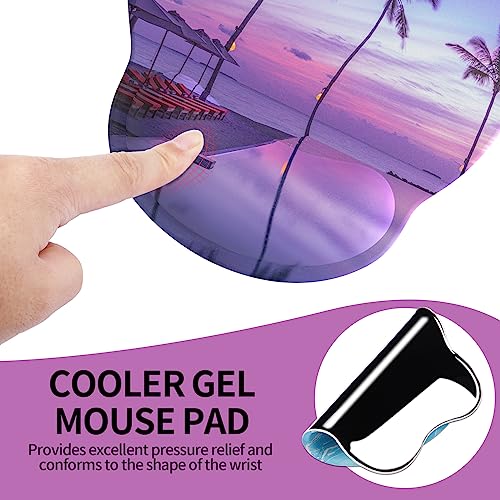 eulps Mouse Pad with Wrist Rest, Comfortable Computer Mousepad with Gel Wrist Support Smooth Surface and Non-Slip PU Base for Pain Relief, Laptop, Office & Home (Mauve Twilight) - color: 04Mauve Twilight
