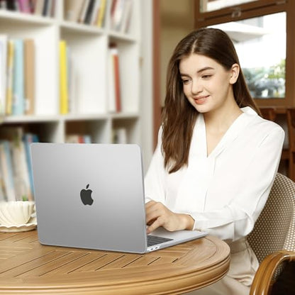 MOSISO Compatible with MacBook Air 13 inch Case M1 2021 2020 2019 2018 Release A2337 A2179 A1932 Touch ID, Plastic Hard Shell Cover&Keyboard Cover for MacBook Air 13.3 inch Case M1, Frost - color: Frost
