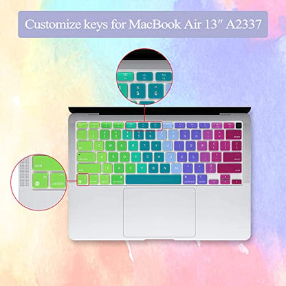 Keyboard Cover Skin for 2020 MacBook Air 13 inches M1 Chip | Silicone, US/ANSI Layout, Anti-Spill, DustProof, Keyboard Protector Accessories - color: Rainbow