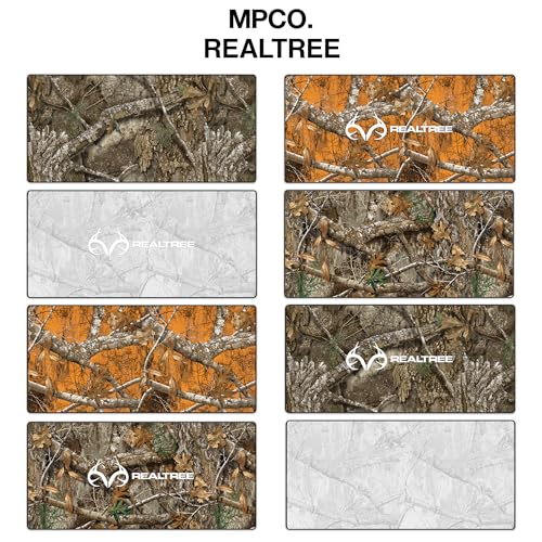 MPCO. Real Tree Large Gaming Desk Pad - 36" x 17" Duraglyde Fabric Edge Snow White – Without Logo Desk Mats - Non-Slip, Washable, Smooth Glide for Precision Gaming & Work - color: Duraglyde Edge Snow White – Without Logo