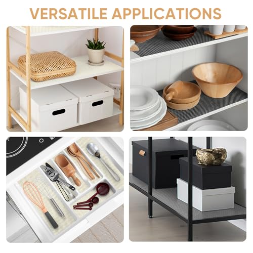 BALEINE Cabinet Liner, 12 in x 20 Ft Drawer and Shelf Liner for Kitchen Cabinets Non-Adhesive, Non-Slip Protect Desks, Cupboard, Drawers, Shelves, Tableware (Beige) - color: Beige, size: 12"W x 240"L
