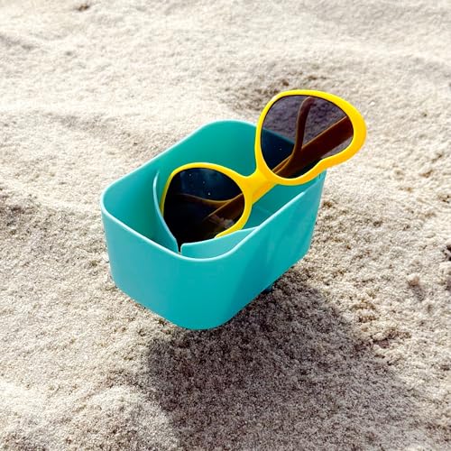 Sand Beach Cup Holder with Pocket Beach Sand Coasters Drink Cup Holders for Travel Multicolor 2 Pack Color Deep Blue/Lake Green - color: Deep Blue/Lake Green