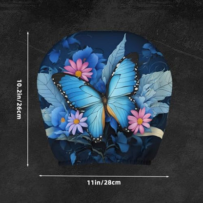 Dujiea 2 Pack Butterfly Flower Car Headrest Covers, Universal Soft Car Seat Head Rest Protector, Vehicle Accessories Fabric Headrest Cover for Cars Vans Trucks - color: Butterfly Flower