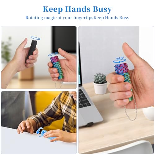 Little Ouchies Pain Stim Fidget Toy, 3D Printed Pocket Spiky Keychain with Clicker Button Spinner Sensory Toys for Anxiety Focus & Stress Reduction Novelty Gifts(X2) - color: X2