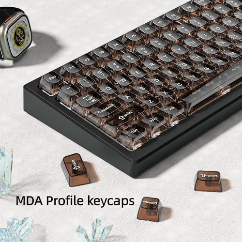 dagaladoo Clear keycaps,Transparent Keyboard keycaps,Jelly Key caps Set,Shine Through keycap，MDA Profile Keyboard caps for Mx Switches Mechanical Keyboard(Coffee) - color: Coffee