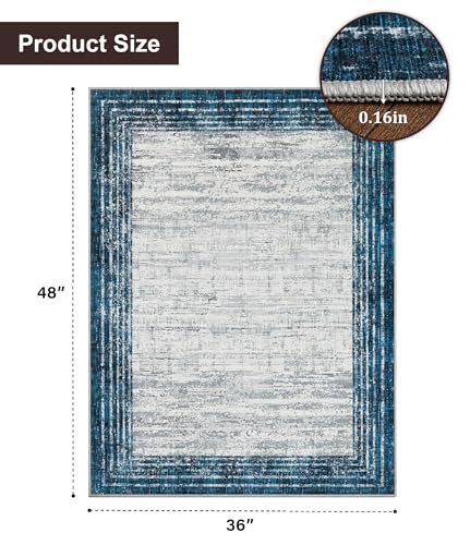 chakme Office Chair Mat for Hardwood Floor, 48"x36" Easy Glide Computer Desk Mat Protector for Rolling Chair Under Desk Rug Nonslip Backing, Machine Wash, (Square) - color: Blue White Square, size: 36"x48"