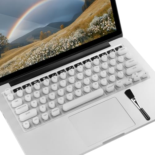 Keyboard Cover for Long Nails, Keyboard Film for Nail Art Silicone 3D Raised Keyboard Cover Skin for Typing Comfort Compatible with MacBook Pro/Air 13"/14"/15"/16" 2020-2024 (White) - color: White