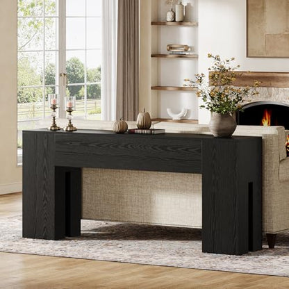 Tribesigns 71-Inch Long Console Table for Entryway, Farmhouse Sofa Console Behind Couch, Entry Table for Hallway, Foyer, Living Room, Black - color: Black