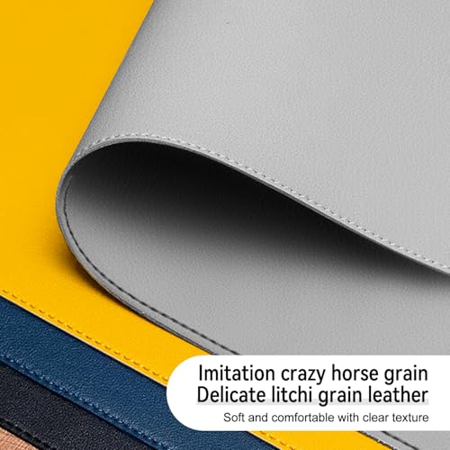 Dual Sided Leather Desk Mat - Waterproof Desk Pad - Ideal for Large Mouse Pad and Desk Mats on Top of Desks (Gray, 11"*8") - color: Gray, size: 11"*8"