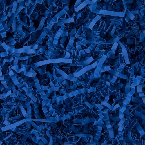 Caleihd Crinkle Cut Paper Grass Cushion Paper Streamer for Christmas Wedding Birthday Bridesmaid Engagement Craft Gift Boxes Bags Filler Decoration 4.5oz Navy Blue - color: Navy Blue