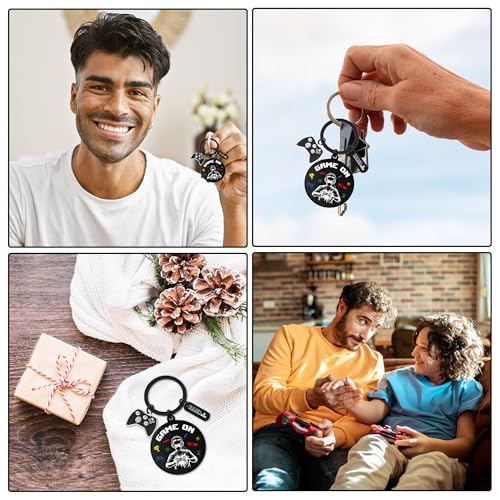 Video Game Gifts Keychain, Gamer Keyring Controller Metal Charm, Fun Gaming Key Chain Gift for Boys Game Players Lover Teens