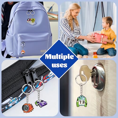 Keychains Bulk,Funny Key Chain for Prizes Incentives Holiday Gifts Birthday Party Favors - color: 30pcs Racing Car Keychains