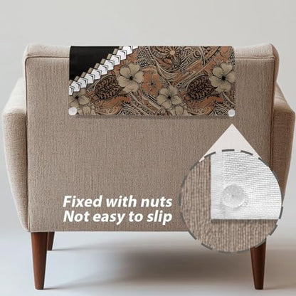 Brown Polynesia Hibiscus Print Recliner Headrest Protectors, Anti-Wear Sofa Headrest Protective Cover for Furniture Slipcovers Headrest Cover for Sofa Furniture Chair Theater Seat - color: Brown Polynesia Hibiscus