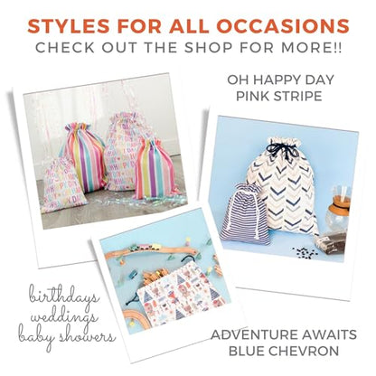Gather & Knot Drawstring Gift Bags | 20" Large 12" Small | Premium Canvas | Reusable Fabric Wrap for Boys Birthdays, Baby Shower | Space - color: Space