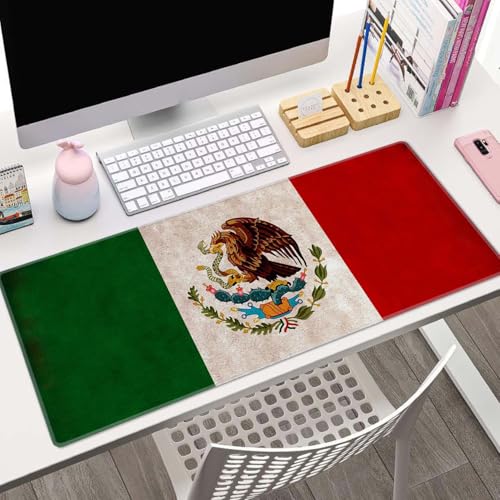 Large Mexico Eagle Flag Desk Mat - Gaming XL Mouse Pad, 31.5 x 11.8 Inch - color: Mexico Eagle Flag
