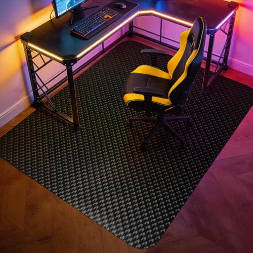 Vicwe Gaming Chair Mat for Hard Floor,51" x 63" Computer Chair Mat for Tile Floor,Anti-Slip Hard Floor Protector Rolling Chair for Office Home - color: Black, size: 51"x63" (for Hard Floors)