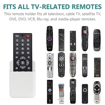 6 Pcs Remote Control Holder Wall Mount, TV Remote Holder, Self Adhesive Controller Holder, Wall Pen Holder Storage Accessories for Home Office School (3 White, 3 Black) - color: white&black-6pcs