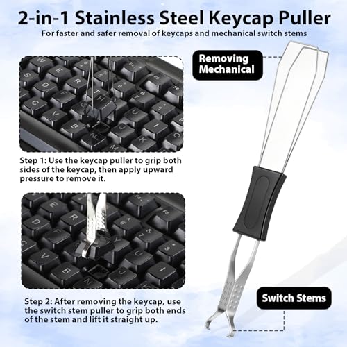 8 Pcs Keyboard Cleaning Kit with Keycap Puller & Switch Puller Mini Dust Cleaning Brushes Air Blower Anti-Static Brush Small Mechanical Keyboard Cleaner for Computer Motherboard Camera