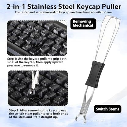 8 Pcs Keyboard Cleaning Kit with Keycap Puller & Switch Puller Mini Dust Cleaning Brushes Air Blower Anti-Static Brush Small Mechanical Keyboard Cleaner for Computer Motherboard Camera