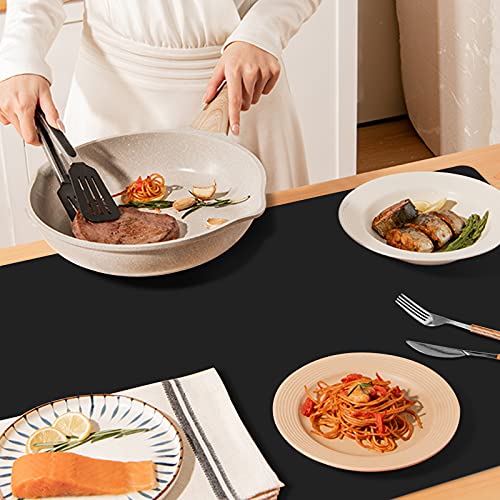 Ewen 2mm Thick Silicone Mats for Kitchen Counter, 27.6x19.5in Heat Resistant Silicone Baking Mat, Large Placemat Pastry Countertop Protector Mat Hot Pad for Stove Coffee Maker Air Fryer Toaster Black - color: Black, size: 27.6"L x 19.5"W