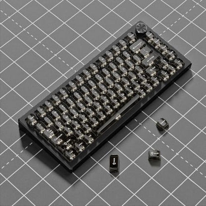 dagaladoo Clear keycaps,Transparent Keyboard keycaps,Jelly Key caps Set,Shine Through keycap，MDA Profile Keyboard caps for Mx Switches Mechanical Keyboard(Black) - color: Black