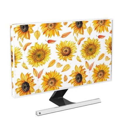 Sun Flowers Waterproof 32 Inch TV Dust Cover Anti-Static Dustproof Protective Rustic Floral Farmhouse Style LCD LED Dust Cover Protective Screen 32 Inch TV，Yellow Flower Design - color: yellow, size: 32 Inch