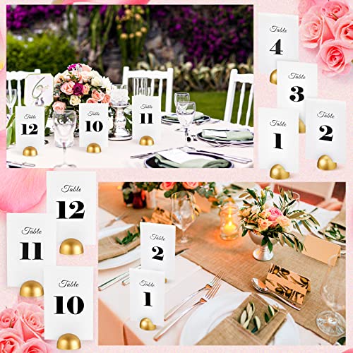 20 Pieces Round Table Number Cards Stands Modern Cursive Table Number 1-20 for Wedding Reception Anniversary Party Restaurant Events 4 x 6 Inches(Gold)