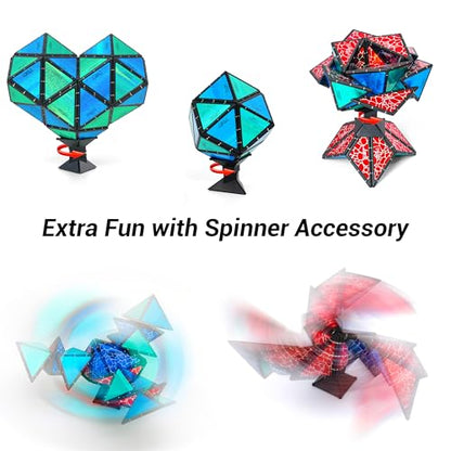 TOSY Magnet Pyramid Stone - 1 Cube Transforms into 1 Billion Shapes, 12 Pieces, 243 Rare Earth Magnets, Holographic Design Magnet Tiles Creative Puzzle STEM/STEAM Toy - color: Stone