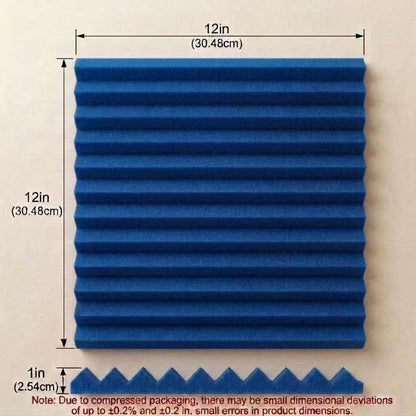 48 Pack 12 "X 12 "X1 Acoustic Panels Studio Soundproofing Foam Wedge Tiles, (24BLUE+24BLACK) - color: 24BLUE+24BLACK