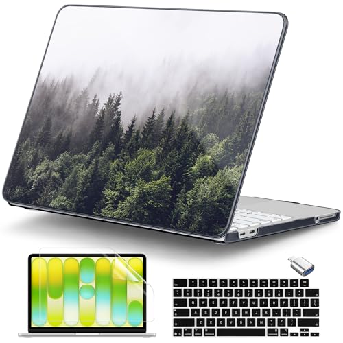 DONGKE Compatible with MacBook Neo 13 Inch Case 2026 A3404 A18 Pro chip & Touch ID, Plastic Hard Shell with Keyboard Cover, Screen Protector & Dust Plugs, Forest - color: Forest