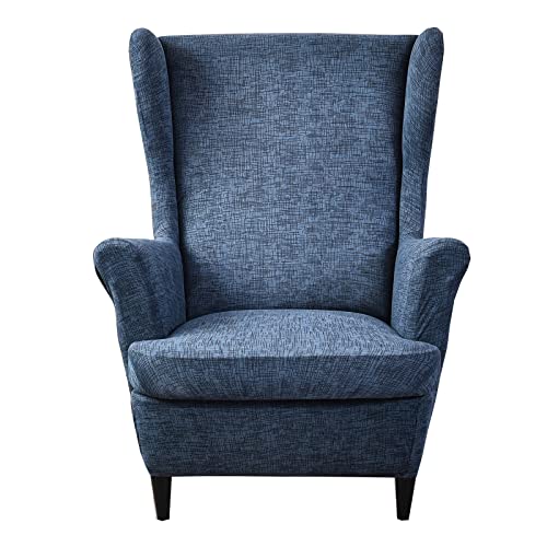 KRFOONN Wingback Chair Covers Slipcovers 2 Piece Stretch Wing Chair Covers Spandex Slipcovers Wingback Sofa Covers Armchair Covers Non-Slip Furniture Protector, 04 - color: 04