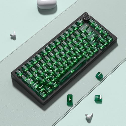 dagaladoo Clear keycaps,Transparent Keyboard keycaps,Jelly Key caps Set,Shine Through keycap，MDA Profile Keyboard caps for Mx Switches Mechanical Keyboard(Dark Green) - color: Dark Green