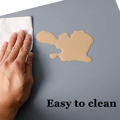 Wipeable Placemats Leather Table Mats Waterproof Heat-Resistant Easy to Clean for Dining Table Set Kitchen Table (4, Pale Blue) - color: Pale Blue, size: set of 4
