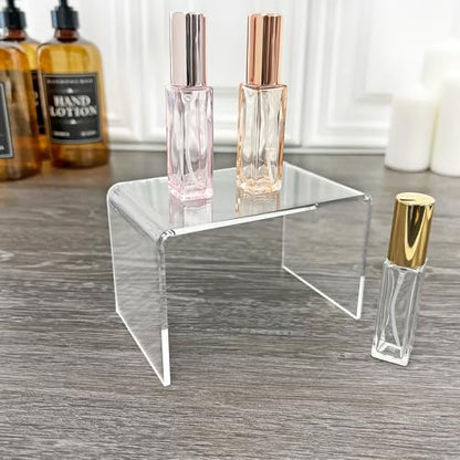Plymor Clear Acrylic Rectangular Display Riser, 3" H x 4.5" W x 3" D (1/8" thick) - size: 3" x 4.5" x 3"