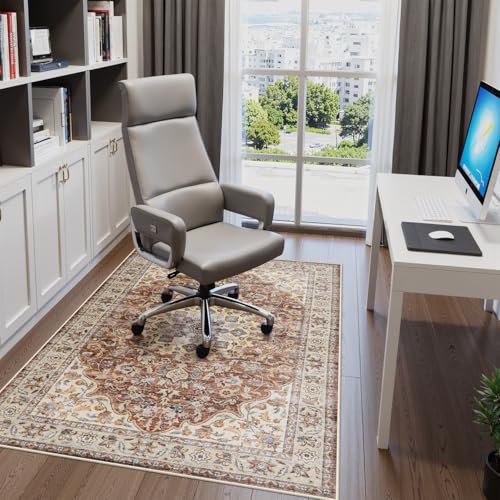 Anidaroel 48"x60" Office Chair Mat for Hardwood Floor, Desk Chair Mat Rug for Rolling Chairs - color: Brown-1, size: 48"x60"