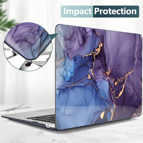 DONGKE Compatible with MacBook Air 13 inch Case 2021 2020 2019 2018 Release A2337 M1 A2179 A1932 with Retina Display Touch ID, Plastic Hard Shell & Keyboard Cover - Abstract Marble - color: Abstract Marble X570