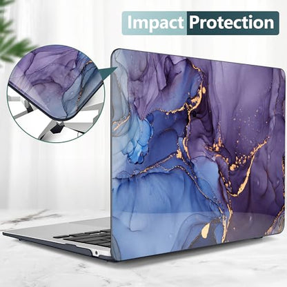 DONGKE Compatible with MacBook Air 13 inch Case 2021 2020 2019 2018 Release A2337 M1 A2179 A1932 with Retina Display Touch ID, Plastic Hard Shell & Keyboard Cover - Abstract Marble - color: Abstract Marble X570