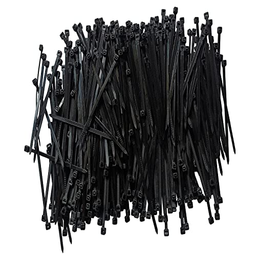Zip Ties 6 inch 1000 pcs Cable Zip Ties with 18 Pounds Tensile Strength, Black Cable Ties, Self-Locking Nylon Tie Wraps for Indoor and Outdoor (6 inch 1000 pcs, Black) - color: Black, size: 6 inch 1000 pcs