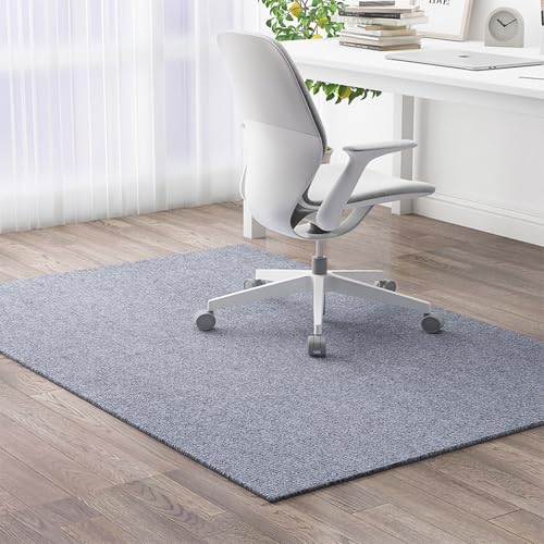 Lifup Office Chair Mat, Low Pile Carpet Floor Mat with Non-Slip Backing, Under Desk Rug Protector for Rolling Computer Chair Grey 39" x 39" - color: Grey, size: 39" x 39"