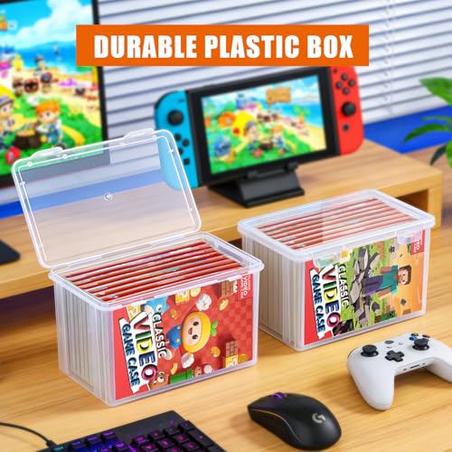 tutata Plastic Video Game Holder, Game Disc Storage Box Compatible with Switch Game Holder - Clear