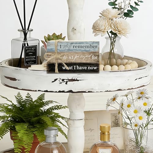 Decorative Books For Home Decor, Coffee Table Faux Wood Book Stack Decor, I Still Remember Modern Stacked Book Decor, Stacked Display Books For Shelf Mantel Nightstand Display, Three Pieces -C(08) - style: I still remember -03